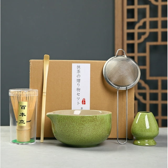 Premium Matcha Tea Set with Ceramic Bowl, Bamboo Whisk, And Holder, Matcha Making Kit for Traditional Japanese Tea, Easy to Use with Spout Design for Pouring, Perfect Froth Every , Matcha Tea Set