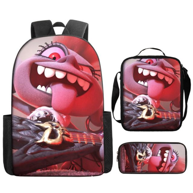 Magic Elf Backpack Teenage Student Schoolbag Large Capacity Cartoon Backpack Three-piece Set-fanceye