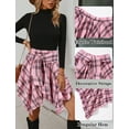thumbnail image 5 of FEOYA Ladies High Waisted Asymmetrical Skirt Women Tie Front Hem Skirt Irregular Y2k Mini Skirts Pleated Streetwear XL, 5 of 7