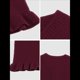 thumbnail image 5 of Suéter Tipo Cárdigan Corto para Mujer, Moderno, con Cuello Redondo, Volantes, Larga, Botones, Prendas de Punto. Rojo L, 5 of 6
