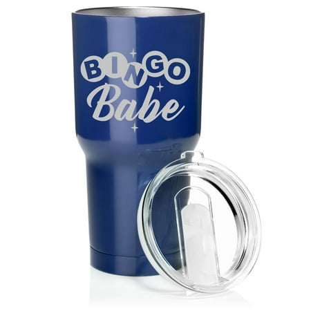 

Smooth Body Tumbler Stainless Steel Vacuum Insulated Travel Mug Cup Gift Bingo Babe (30 oz Blue)