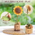 thumbnail image 3 of Juego de rompecabezas de madera ROBOTIME 3D Sunflower para adultos, fácil de construir, 3 of 7