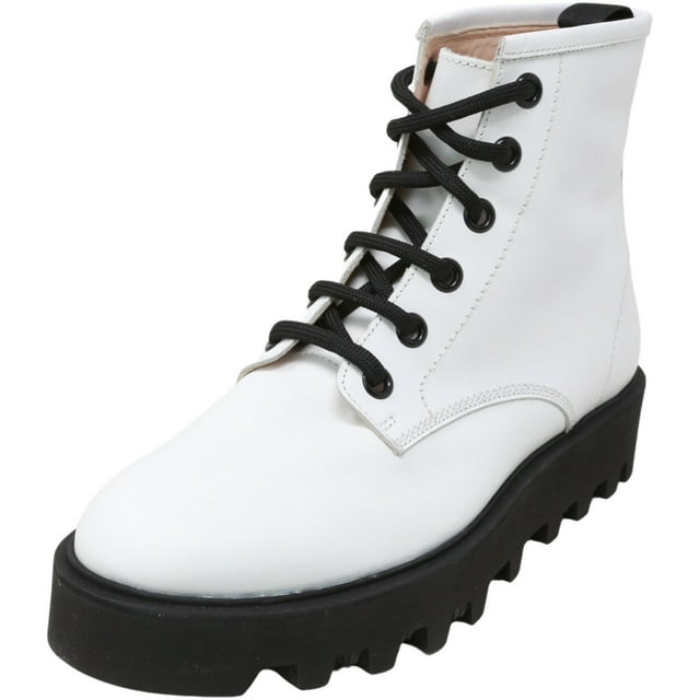 Agl Women's Platform Boot White Ankle-High Leather - 9M