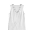 thumbnail image 4 of PNTUTB Summer Fashion Tops for Women's Sleeveless Tank Tops Solid-Color V-Neck Lace-Up Top Loose Breathable Comfortable Casual Tank Tops, 4 of 6