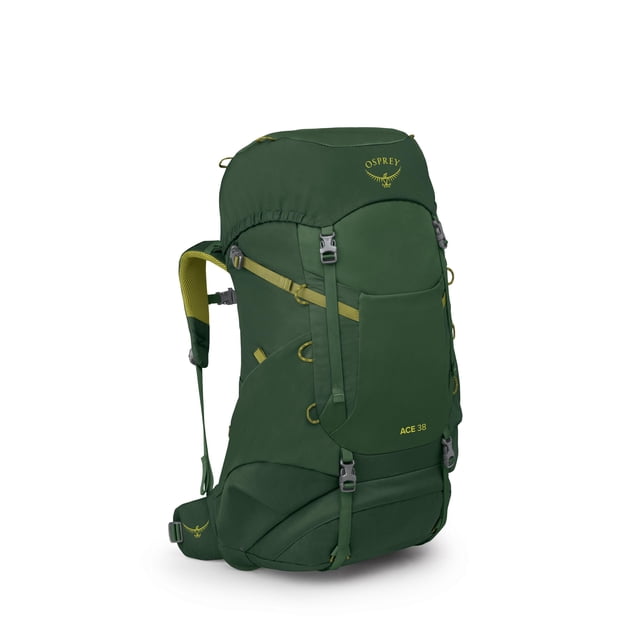 Mochila de mochilero Osprey Ace 38 L para niños con toldo verde