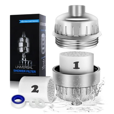 Shower Filter 15 Stages With 4 Cartridges Universal Shower Head Filter For Hard Water Shower Water Filter For Removing Chlorine Fluoride Heavy Metal Walmart Com