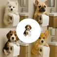 thumbnail image 2 of WINDLAND Artistic Dog Figure Toilet Paper Stand Convenient Size Easy Cleaning Resin Craft Perfect For Small Space Decors, 2 of 7