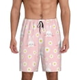 thumbnail image 1 of Fotbe Rabbit Sunflower Pantalones Cortos de Pijama para Hombre, Ropa de Dormir, Pantalones de Pijama Cortos para Hombre-Small, 1 of 6