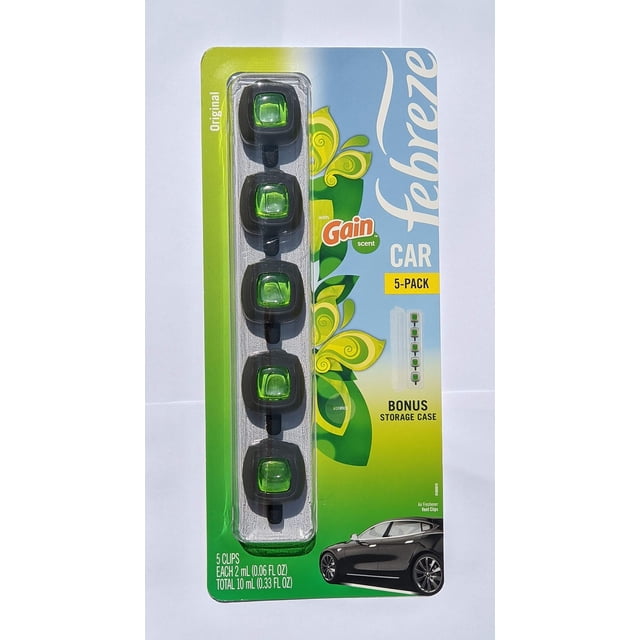 Ambientador para auto Febreze aroma Gain, paquete de 5 con estuche