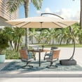 thumbnail image 6 of Grand Patio 10x10 ft Deluxe Patio Umbrella with Weighted Base Square Outdoor Cantilever Offset Umbrella with Curved Aluminum Pole, Champagne, 6 of 9