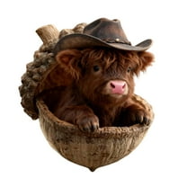 DAMAI 2026 Highland Cow Acorn Ornaments, 2D Acrylic Farm Hibernating Animal Christmas Tree Decorations, Cozy Highland Cattle Rustic Holiday Home Decor for Farmhouse, Xmas Gift Fillers