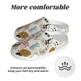 thumbnail image 6 of Daiia Hand Drawn Animals Print Women’s Fuzzy Slippers Memory Foam Lightweight House Shoes Cozy Loafer Flannel House Shoes-44/45, 6 of 7