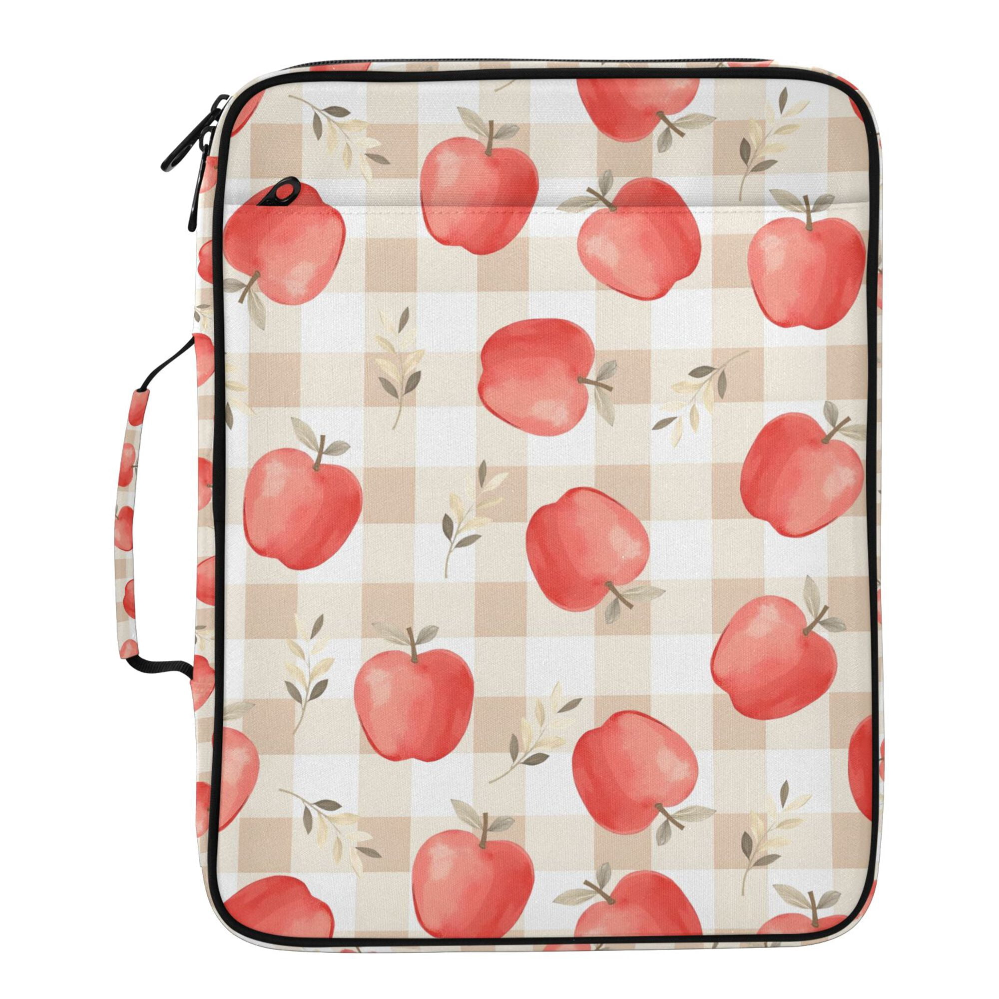 FORMRS Accordion File Folder A4 Size 7-Pocket Expanding Document Organizer Bag with 3 Ring Binder, Apple Plaid Pattern
