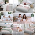 thumbnail image 5 of 3 Piece Gradient Pink Grey,Duvet Cover Set California King,Microfiber Comforter/Quilt Cover with Corner Ties and 2 Pillowcases,Modern Abstract Color Ombré Art All Season Bedding with Zipper Closure, 5 of 8