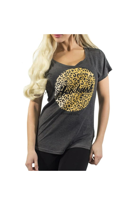 Women's Leopard Circle T-Shirt - Grey