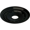 thumbnail image 3 of Ekena Millwork 15 3/8"OD x 3 5/8"ID x 1"P Federal Ceiling Medallion (Fits Canopies up to 8 1/2"), Hand-Painted Black Pearl, 3 of 6