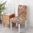 thumbnail image 4 of Set of 4 Artistic Paisley Bohemian Dining Chair Covers Vintage Floral Ethnic Retro Colorful Pattern Washable Polyester Stretch Slipcovers Removable Protector for Elegant Dining Room, 4 of 7
