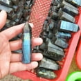 thumbnail image 3 of K-KED 70-80mm Natural Labradorite Quartz Crystal Point Wand Healing Stone Obelisk Rock, 3 of 9