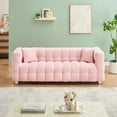thumbnail image 3 of 80" Boucle Sofa Couch, Upholstered Tufted Cloud Couch with Pillows, Comfy Modern Deep Seat Sofa Couches Loveseat Sofa for Bedroom Living Room Office, Pink, 3 of 7