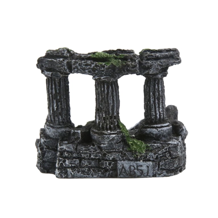 column fish tank accessories Climbing Pet Roman Reptile Hideout Resin Roman Column Decor Aquarium Landscape Decor Resin Aquarium Supply Imitated Artificial : Pet Supplies Roman Columns with Plants Ornament Decor A simple 15 gallon column