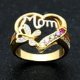 thumbnail image 3 of Mom Heart Ring Cz Gold Plated Engraved to Mom With Love Womens Ginger Lyne Collection, 3 of 7