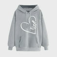 thumbnail image 2 of LOVZFMLL Sweatshirt for Women Heart Print Long Sleeve Hooded Pullover Fall Winter 2025 Women Fashion Comfort Streetwear Tops, 2 of 5