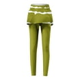 thumbnail image 4 of WREESH Tennis Skirted Leggings for Women Striped Athletic Skirt with Leggings Yoga Running Skirts Green, 4 of 5