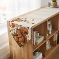 thumbnail image 4 of Squirrel Fall Table Runner Linen Burlap Table Runner 72 Inches Long Thanksgiving Branches Berry Rustic Dresser Scarves for Kitchen Island Coffee Dining Room Party Wedding Holiday Decoration 14"x72", 4 of 8