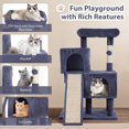thumbnail image 2 of CL.HPAHKL 36 In Short Sturdy Cat Tree House, Modern Cat Tower Scratching Post with Soft Plush Perch Kittens Condo with Board and Hanging Ball Cat Cave Beds for Indoor Cats, Dark Grey, 2 of 7