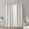 thumbnail image 4 of SunSmart Como Polyester Fabric Total Blackout Window Panel Pair in Ivory, 4 of 15