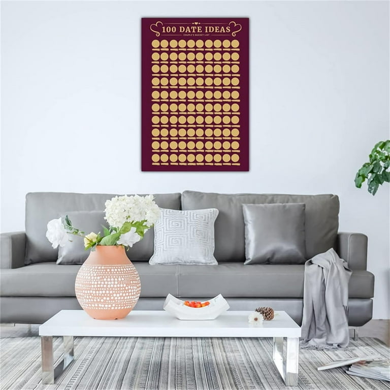 KEUSN 100 Dates Ideas Scratch Off Poster Engagement Gifts For Her Date  Night Anniversary For Couples Birthday Gifts For Women Wedding Gifts Matching  Couples Stuff 