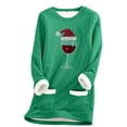 thumbnail image 2 of Ayfxijin Women's Pullover Round Neck Fashionable Comfortable And Casual Loose Pocket Thickened Warm Long Sleeve Tops, 2 of 3