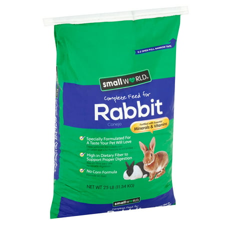 Small World Complete Feed for Rabbits, 25 lbs. (Best Hay For Rabbits To Eat)