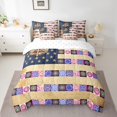 thumbnail image 2 of American Flag 7Pcs Comforter Set Twin Size,Peace Sign Bedding Set,Vintage Brown Striped Patchwork Fitted Flat Sheet Teens Adult,Tie-dye Peace Art 2 Throw Pillow Covers,2 Pillowcases, 2 of 5
