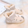 thumbnail image 2 of Eltusu Girls Snow Booties, PU Windproof No Slip Warm Winter Boots Shoes White Size 9.5(Little Kids), 2 of 7