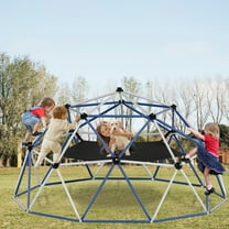 Climbing Dome,12FT Dome Climber with Hammock, Outdoor Play Equipment for 3 to 10 Children, Supports Jungle Gym up to 1,200 lbs, Rust Resistant, Easy to Assemble, Gift for Kids, Blue Gray