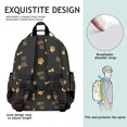 thumbnail image 5 of Dog Paw Print and Bone Black Backpack for School, Cute School Bag with Adjustable Shoulder Straps and Padded Back, 15.25"x11.5"x5.25", 5 of 5