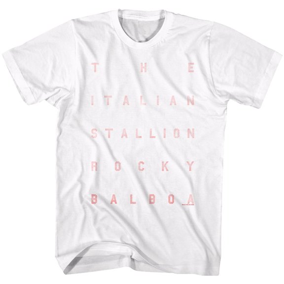 Rocky Words White Adult T-Shirt 6Xl