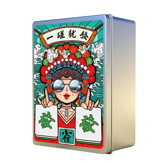 Juego de Mahjong Duradero Mah Jongg 144 Azulejos Familia Mahjong Compacto Reunión Familiar Viajes Juego de Mesa para reuniones en casa al Aire Estilo A CUTICAT Naipes Mahjong