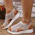 thumbnail image 2 of Xucatan Women's Knit Mesh Peep Toe Sandals, Breathable Slingback Flat Heels, Orthopedic Support Footwear, Lightweight Design for Summer Walking Gift, 2 of 9