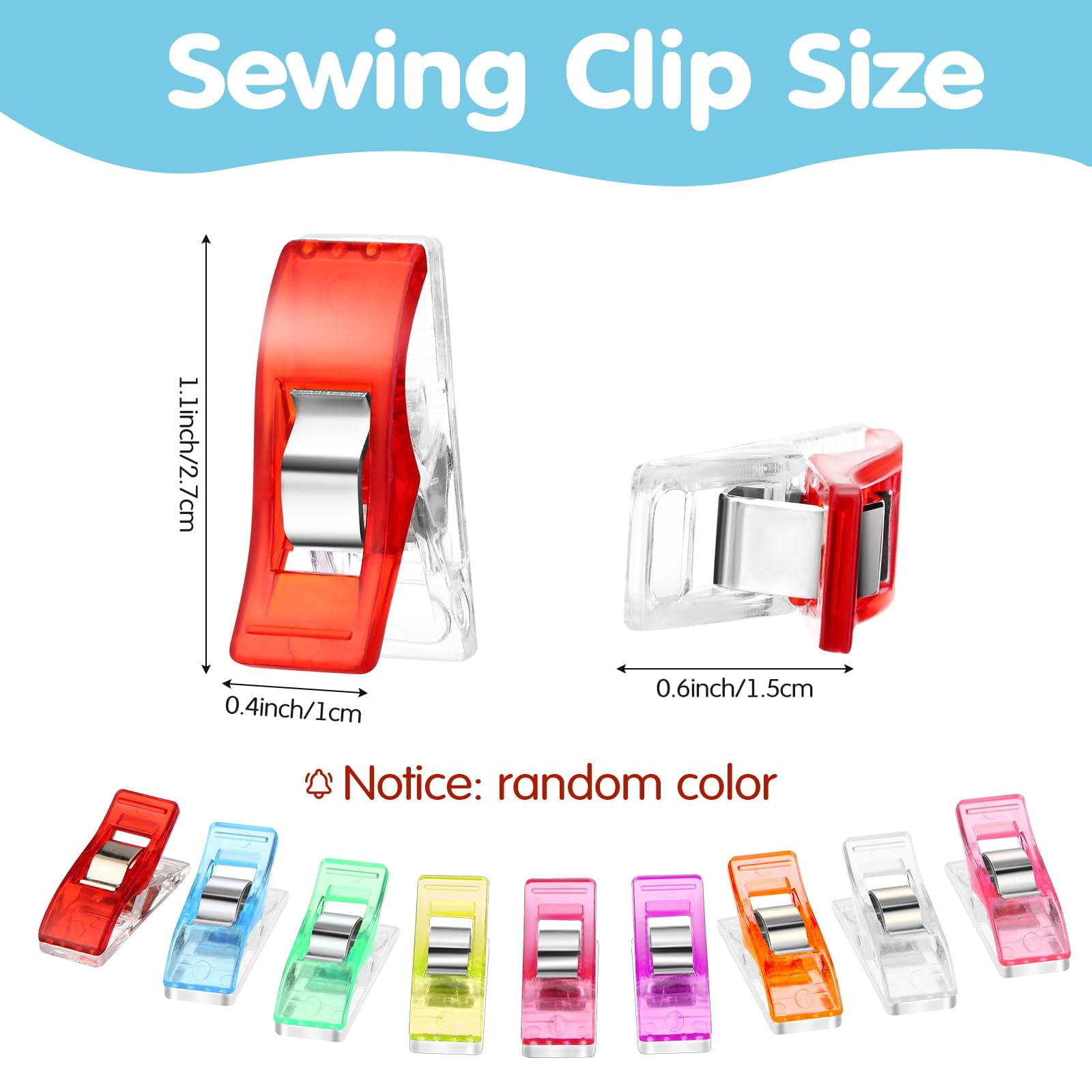 400 Sewing Clips Quilting Supplies Multipurpose Plastic Fabric Clips Assorted Colors for Sewing Quilting Binding Crafts