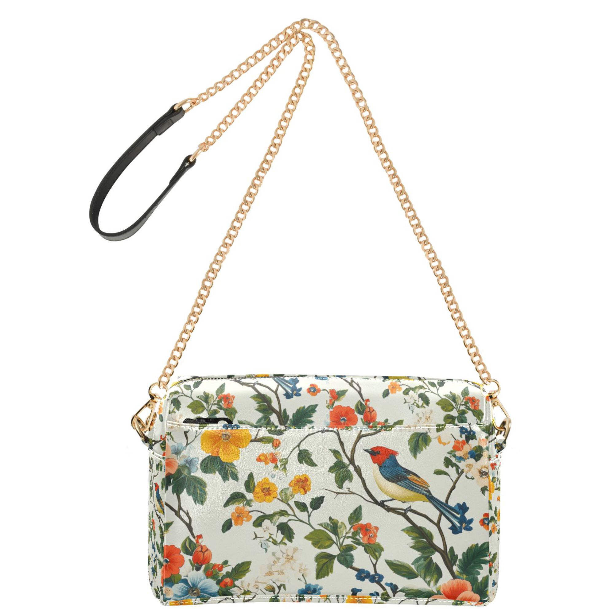 FORMRS Women Crossbody Purse with Chain Strap Vegan Leather Shoulder Handbag, Light Green Floral Pattern