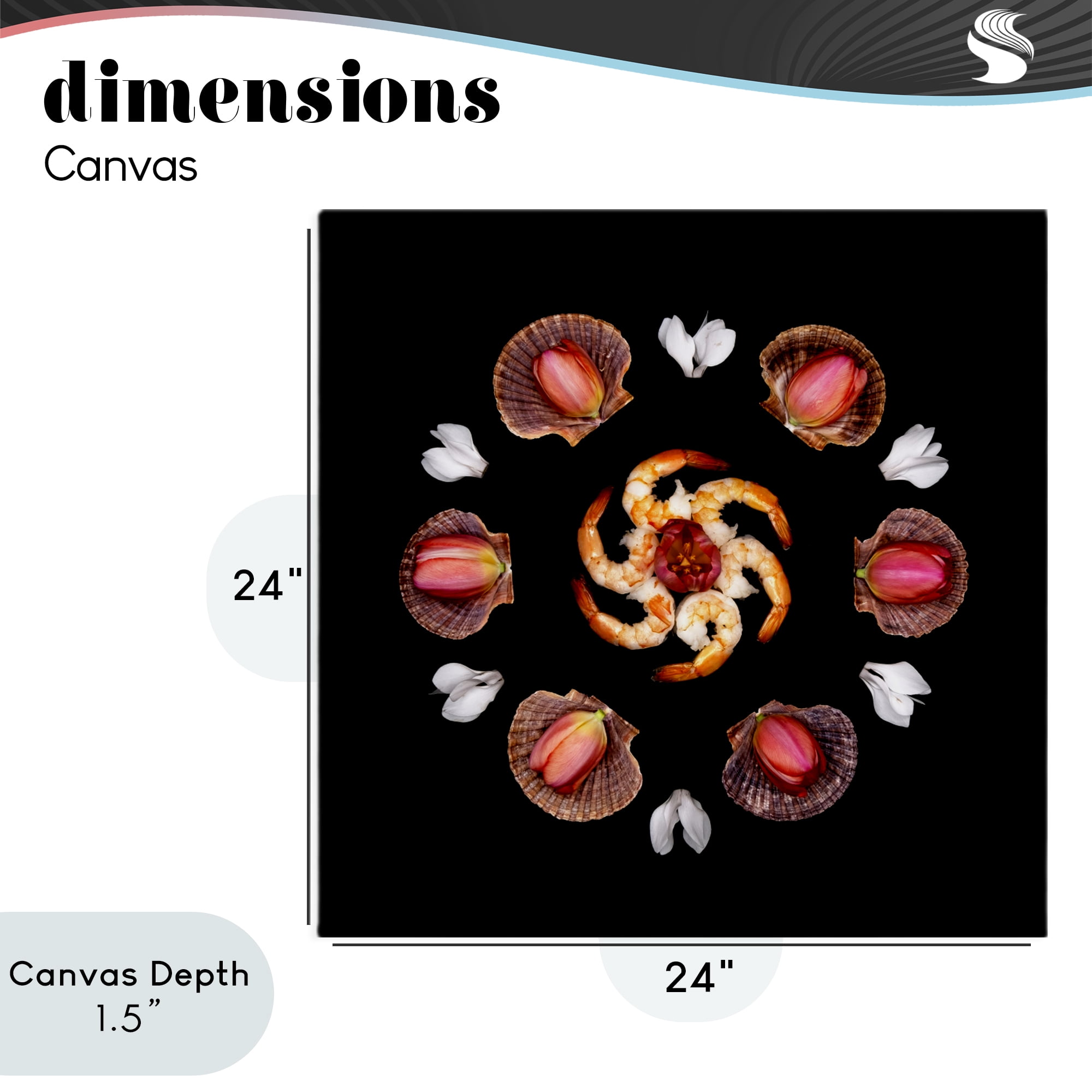 Stupell Industries Seashells & Tulips Symmetry Canvas Wall Art, design by Beth Adoette