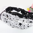 thumbnail image 3 of Women Black White Stars Soft Long Chiffon Neck Wrap Kerchief Scarf Stole, 3 of 6