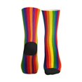 thumbnail image 2 of Men's Rainbow Stripe Print Novelty Athletic Socks Women's Digital Printing Funky Patterned Crew Socks, 2 of 7