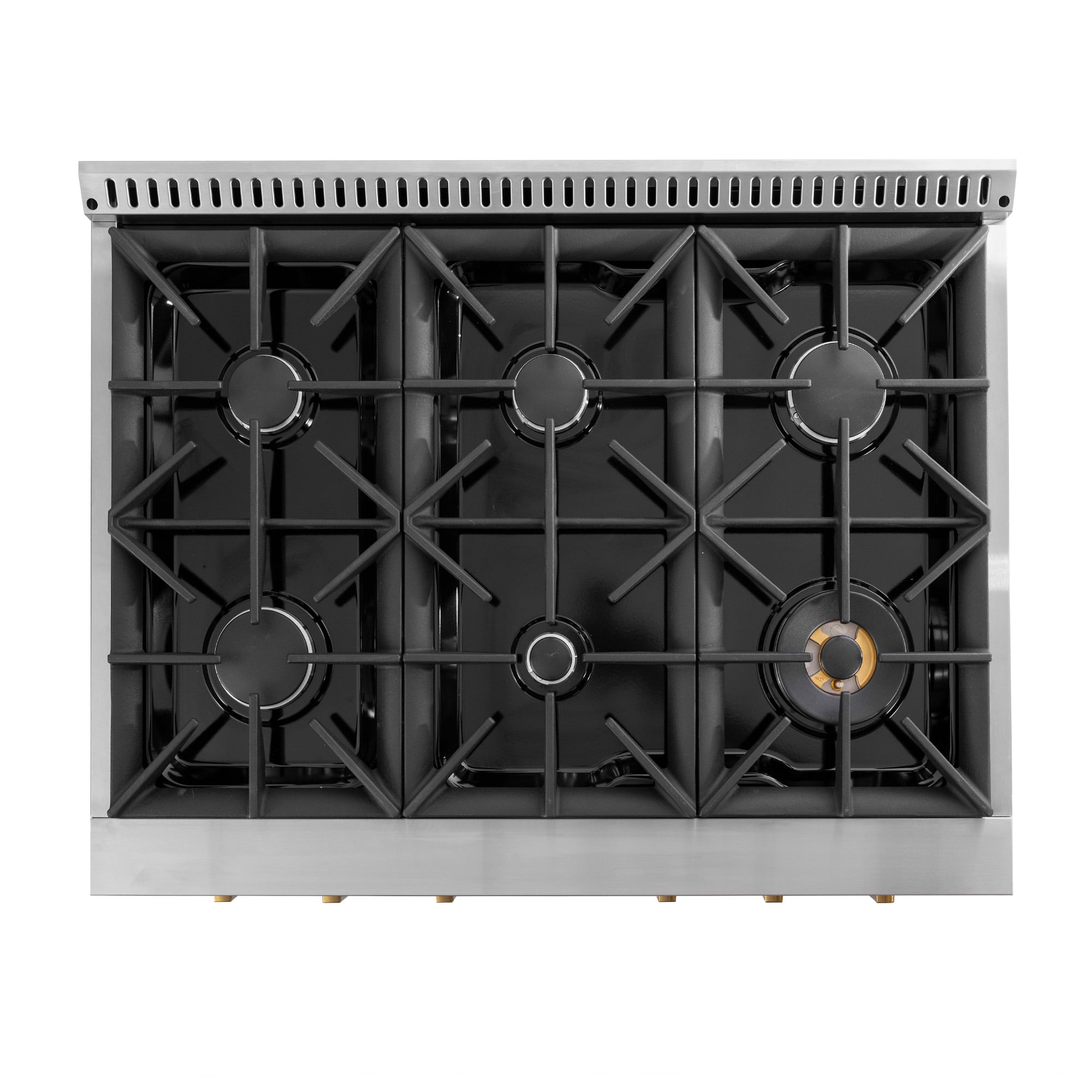 36 in. 5.2 cu. ft. 6 Burners Dual Fuel Range for Propane Gas in Stainless Steel