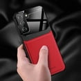 thumbnail image 4 of Dteck Back Phone Case for Samsung Galaxy S21 Plus 5G 4G Shockproof PU Leather Hybrid Slim Leather Classical Fashion Cell Cases Women Men, Red, 4 of 5