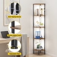 thumbnail image 7 of OUTONLIFE Corner Floor Lamps with Shelves, 5-Tier Corner Bookshelf with Integrated LED Posts, Narrow Display Shelf Stand for Living Room Bedroom Home Office-Brown, 7 of 7
