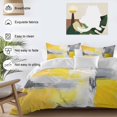 thumbnail image 3 of Watercolor Brush 4 Piece Duvet Cover Set California King Size Yellow Gray Abstract Soft Bedding Set Comforter Cover, 1 Duvet Cover 1 Flat Sheets and 2 Pillowcases, 3 of 9