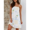 thumbnail image 4 of Elippeo Women Slip Dress  Spaghetti Straps Backless Graphic Print A-line Dress Summer Mini Dress, 4 of 8